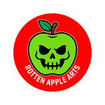 RAA Round Red Background Green Apple