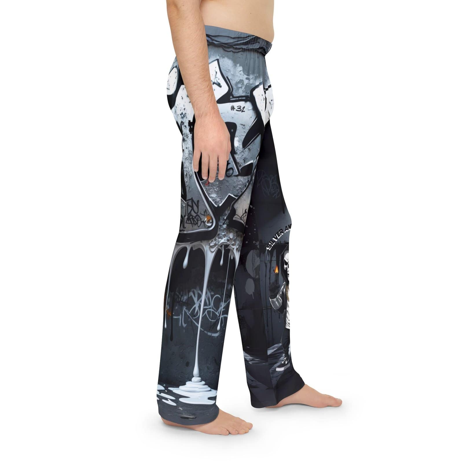 Silver and Black Attack Pajama Pants - Image 6
