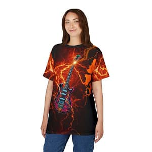 Electric Guitar T-shirt on a Woman