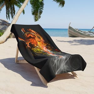 Fire Dragon Beach Towel