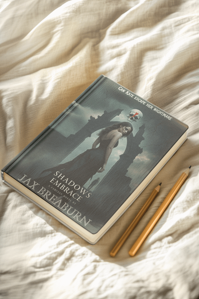 Shadow's Embrace Journal on a bed.