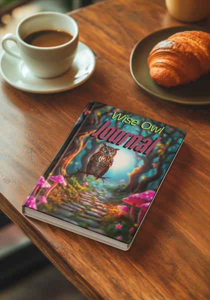 Wise Owl Journal on a table.