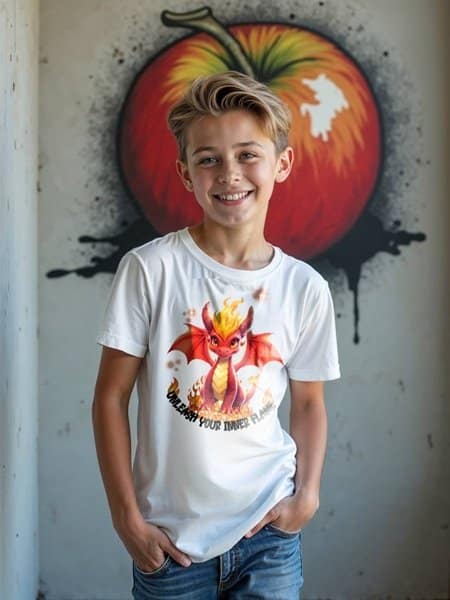Whimsical Dragon Kids Tee - Image 2