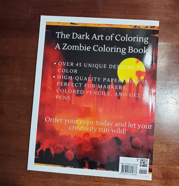 A Zombie Coloring Book back cover