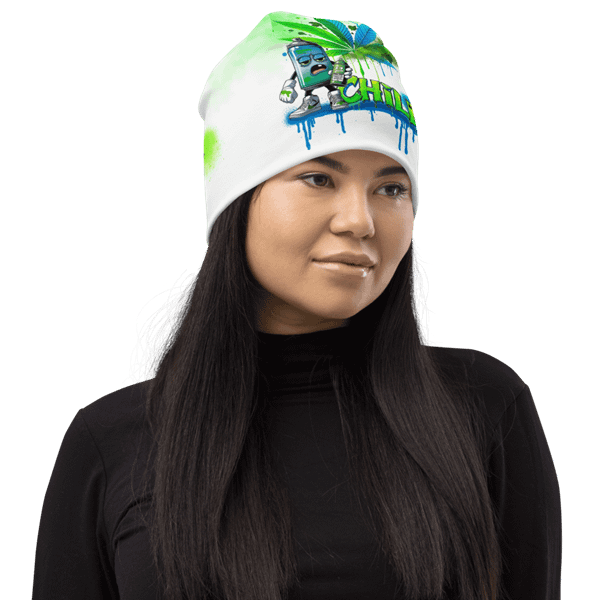Chill Vibes White Beanie