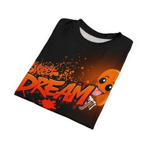 Close-up of the Sweet Dream design on a shirt