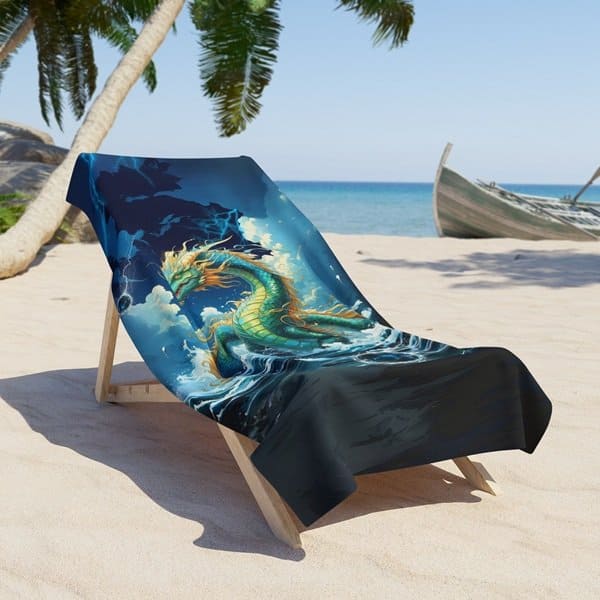 Water Dragon Beach Towel