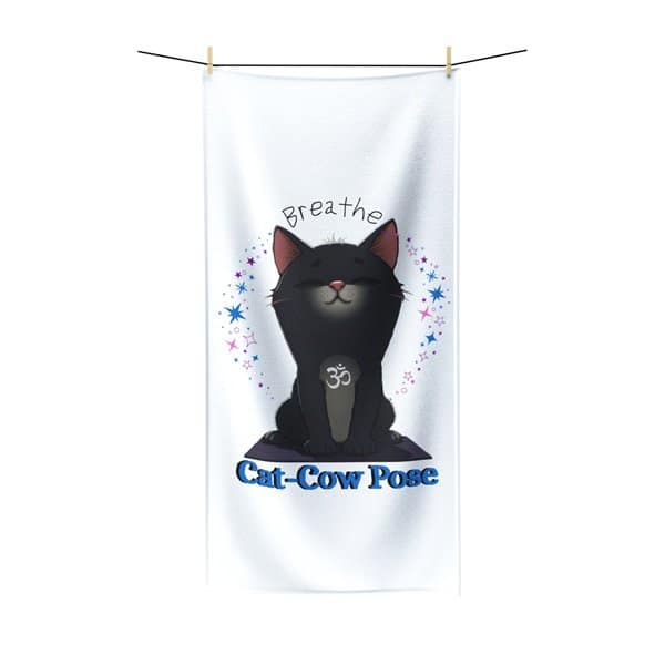 Cat-Cow Pose Bath Towel Front