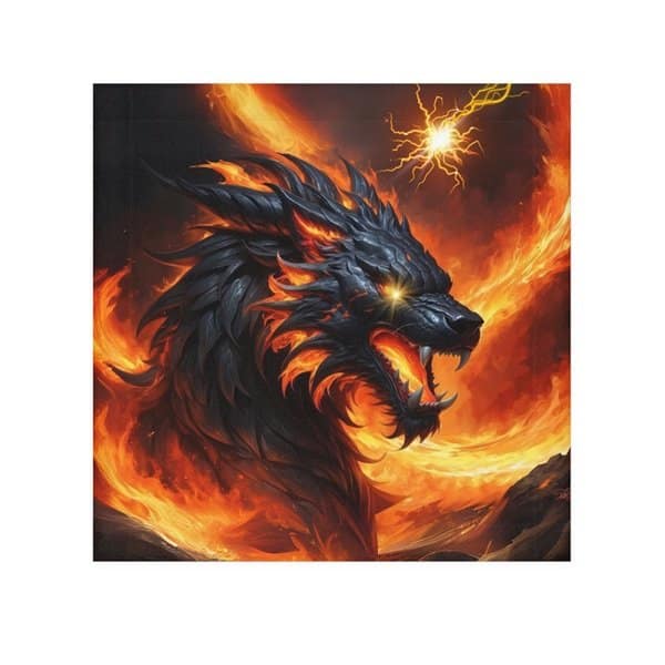 Fiery Dragon I Face Towel