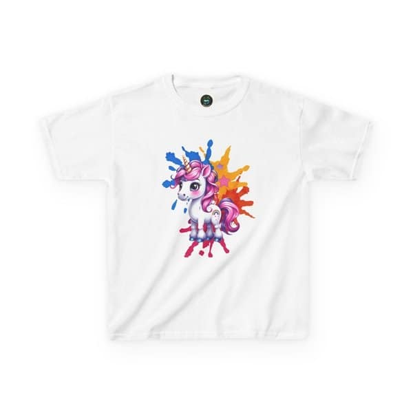 Rainbow Unicorn T-shirt White Front
