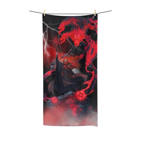 Red Dragon Wizard Bath Towel