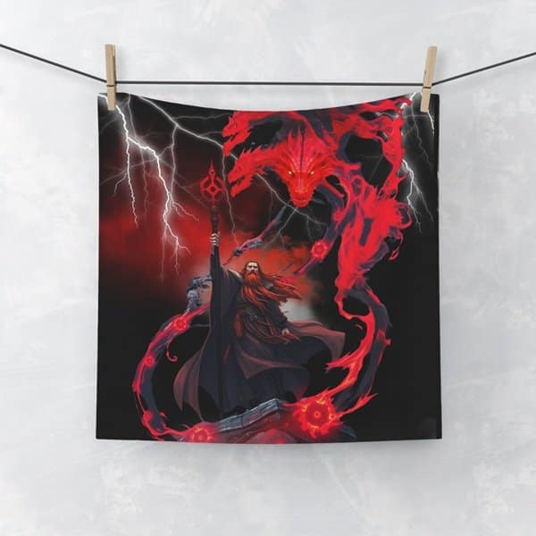 Red Dragon Wizard Face Towel