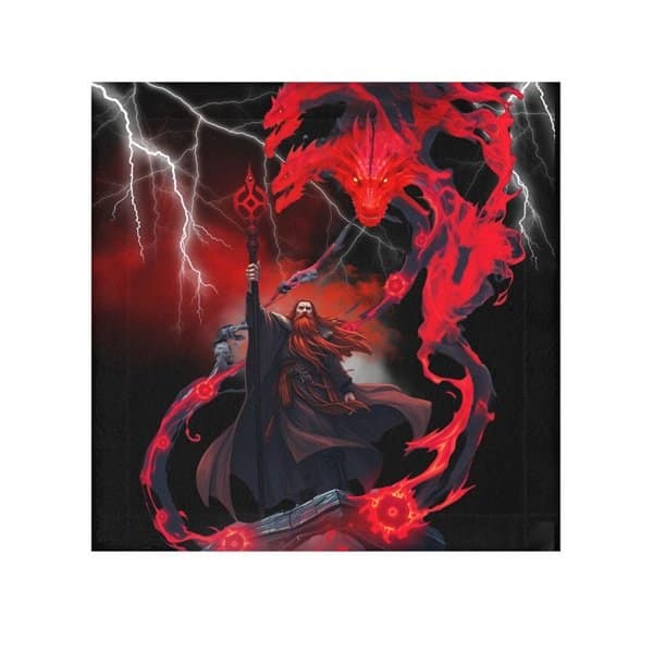 Red Dragon Wizard Face Towel