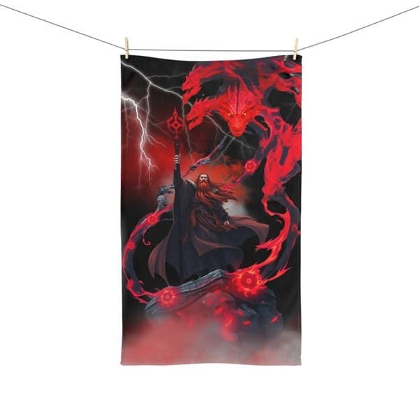 Red Dragon Wizard Hand Towel