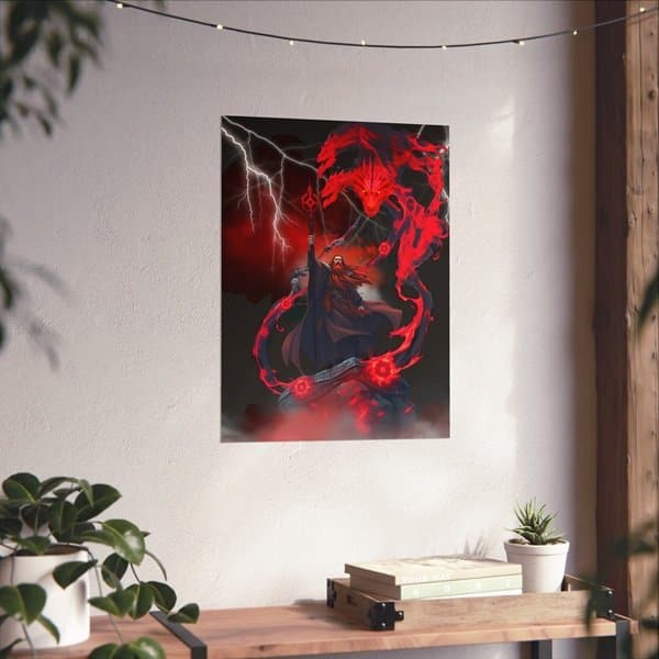 Red Dragon Wizard Poster