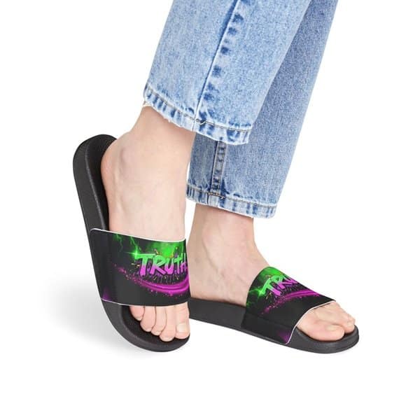 Truth Sandals Black on a person side view