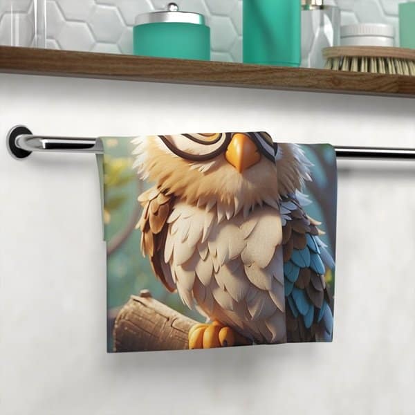 Wise Owl Face Towel - Image 2