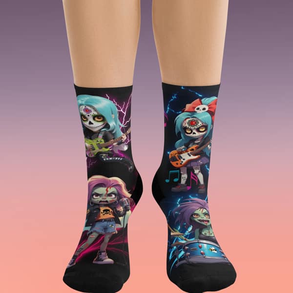 Zombee Band socks Pink Purplish Grey Ombre