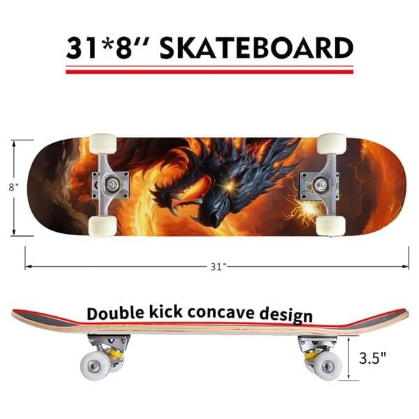 Fiery Dragon I Skateboard