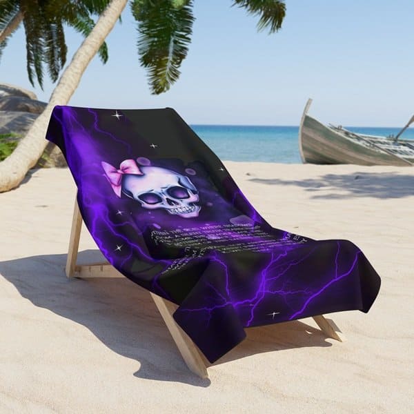 A Silent Truth Beach Towel Context, 36_ × 72_