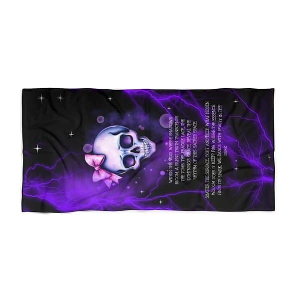 A Silent Truth Beach Towel Front, 30_ × 60_