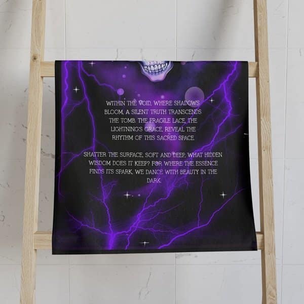 A Silent Truth Hand Towel Context 3, White base, 28_ × 16_