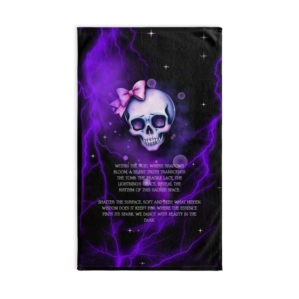 A Silent Truth Hand Towel Front, White base, 28_ × 16_