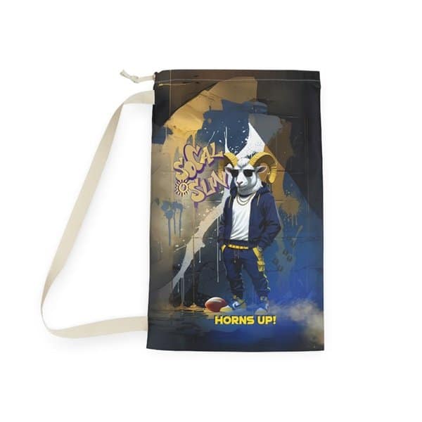 Horns Up Laundry Bag Back, 18_ × 29_