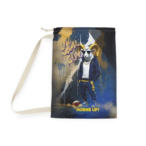 Horns Up Laundry Bag Back, 28_ × 36_
