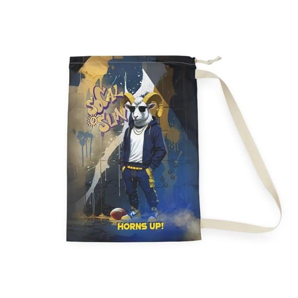 Horns Up Laundry Bag Front, 28_ × 36_