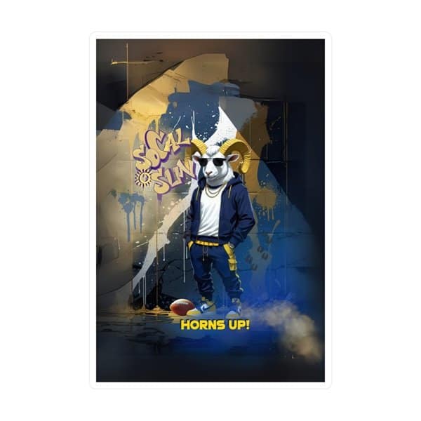 Horns Up Sticker Front, 4_ x 6_