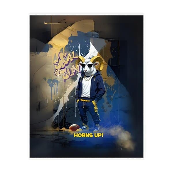 Horns Up Sticker Front, 8_ x 10_