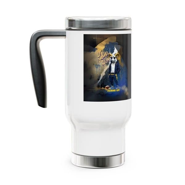 Horns Up Travel Mug Left
