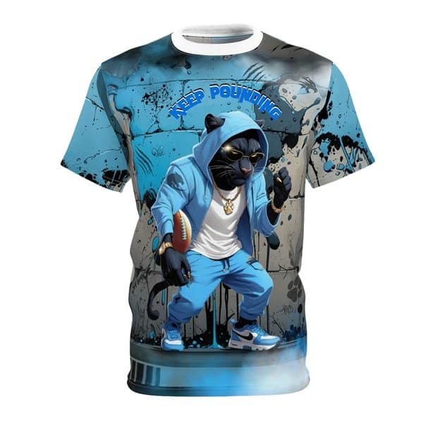 Keep the Pounding Tee Flat Front, White stitching