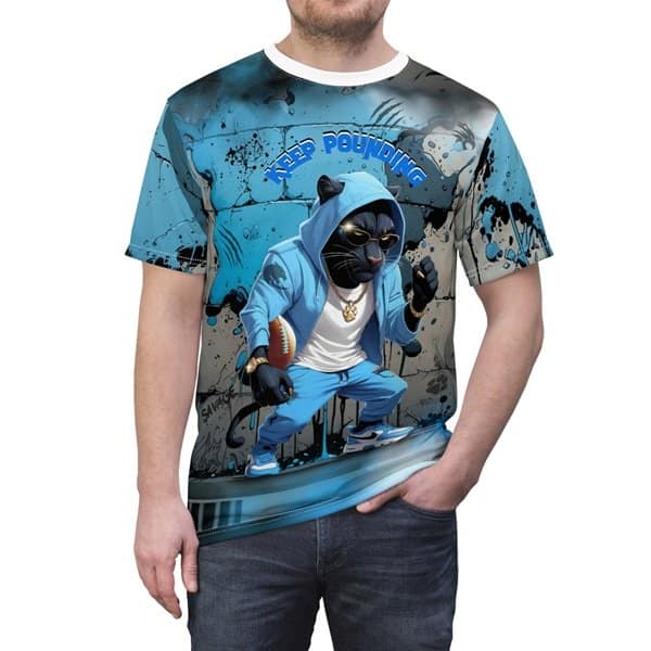 Keep the Pounding Tee On Person Front, White stitching