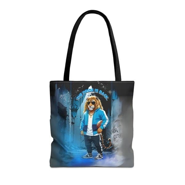 The Pride is Back Tote Bag Front, 16_ × 16'', Black