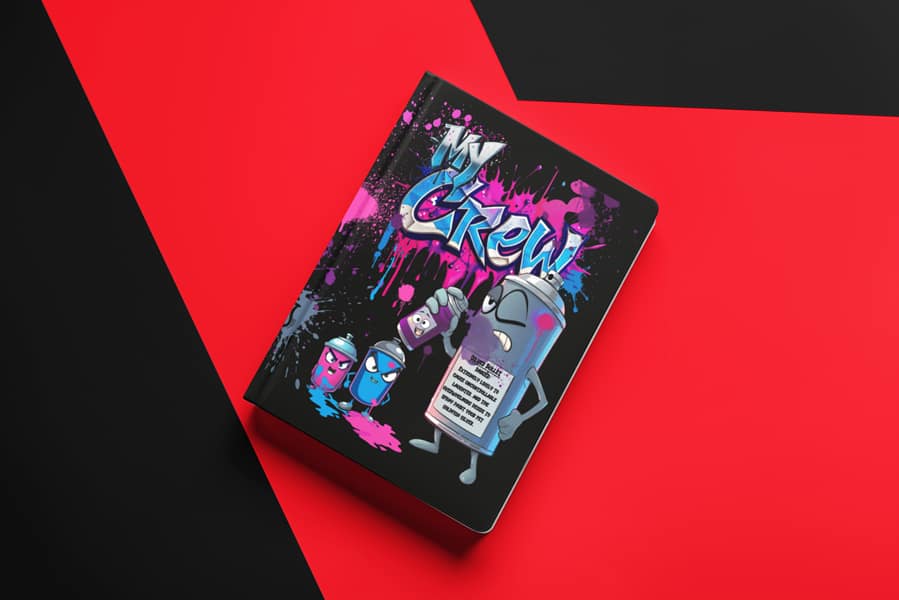 My Crew Journal on bright red and black background