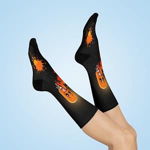 View of the Sweet Dream Socks with a blue background