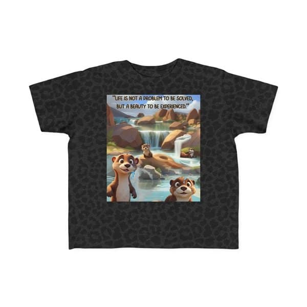 Beauty Toddlers T-shirt Front Black Leopard Print