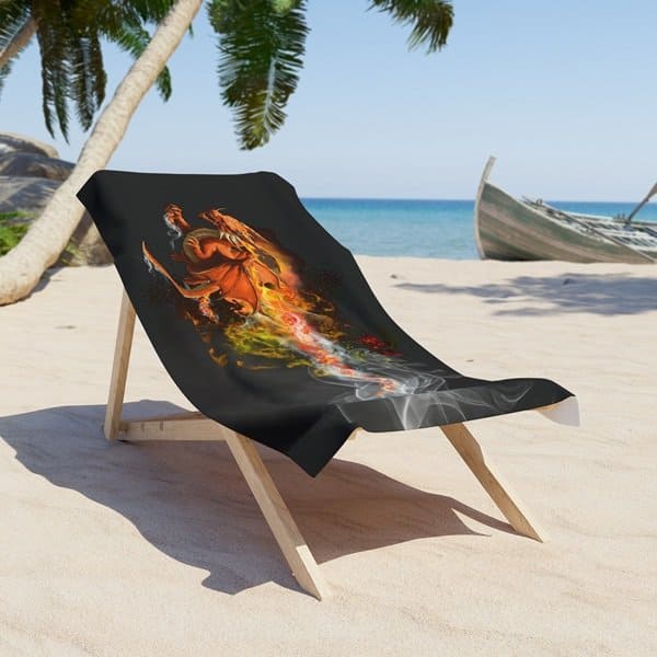 Fire Dragon Beach Towel