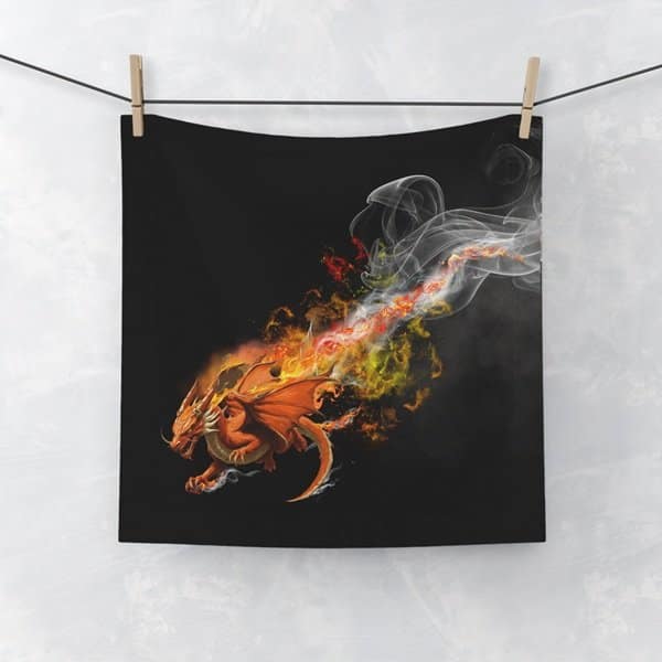 Fire Dragon Face Towel