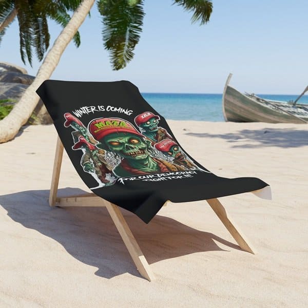 Winter is Coming black Beach Towel