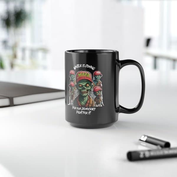 Winter is Coming Black Coffee Mug - Image 2