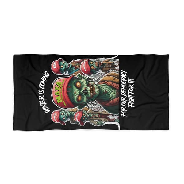 Winter Is Coming Black Beach Towel - Image 3