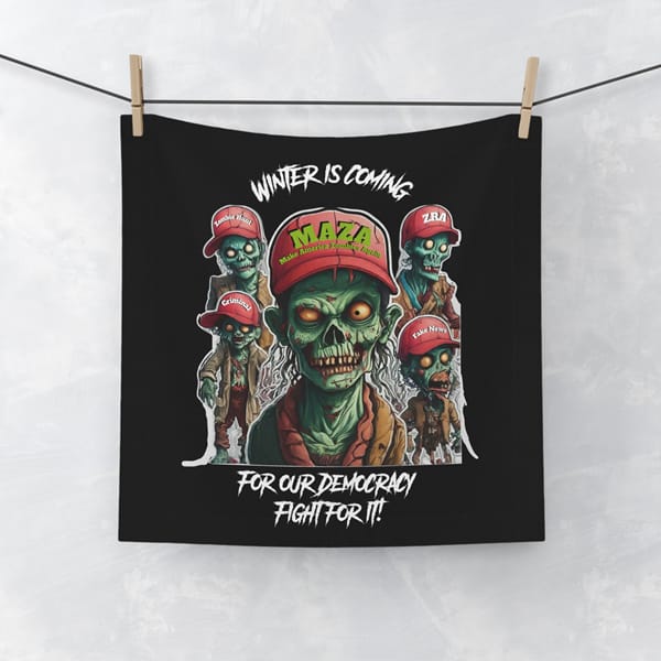 Winter is Coming Face Towel Black - Image 4