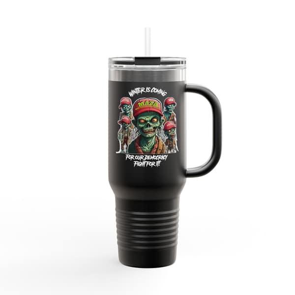 Winter is Coming Black Travel Mug - Image 3