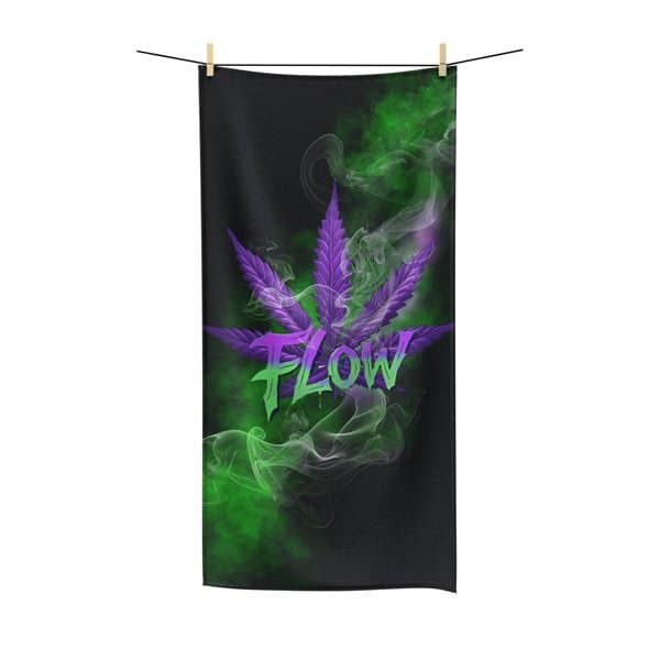 Cannabis Flow Bath Towel Front 30x60