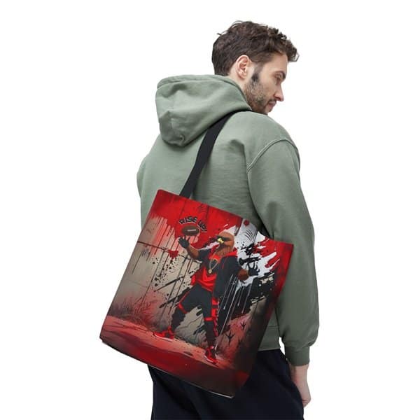 Rise Up Tote Bag Person 4, 16_ × 16'', Black